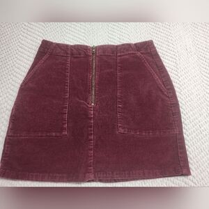 Wild Fable Corduroy Mini Skirt in Burgundy